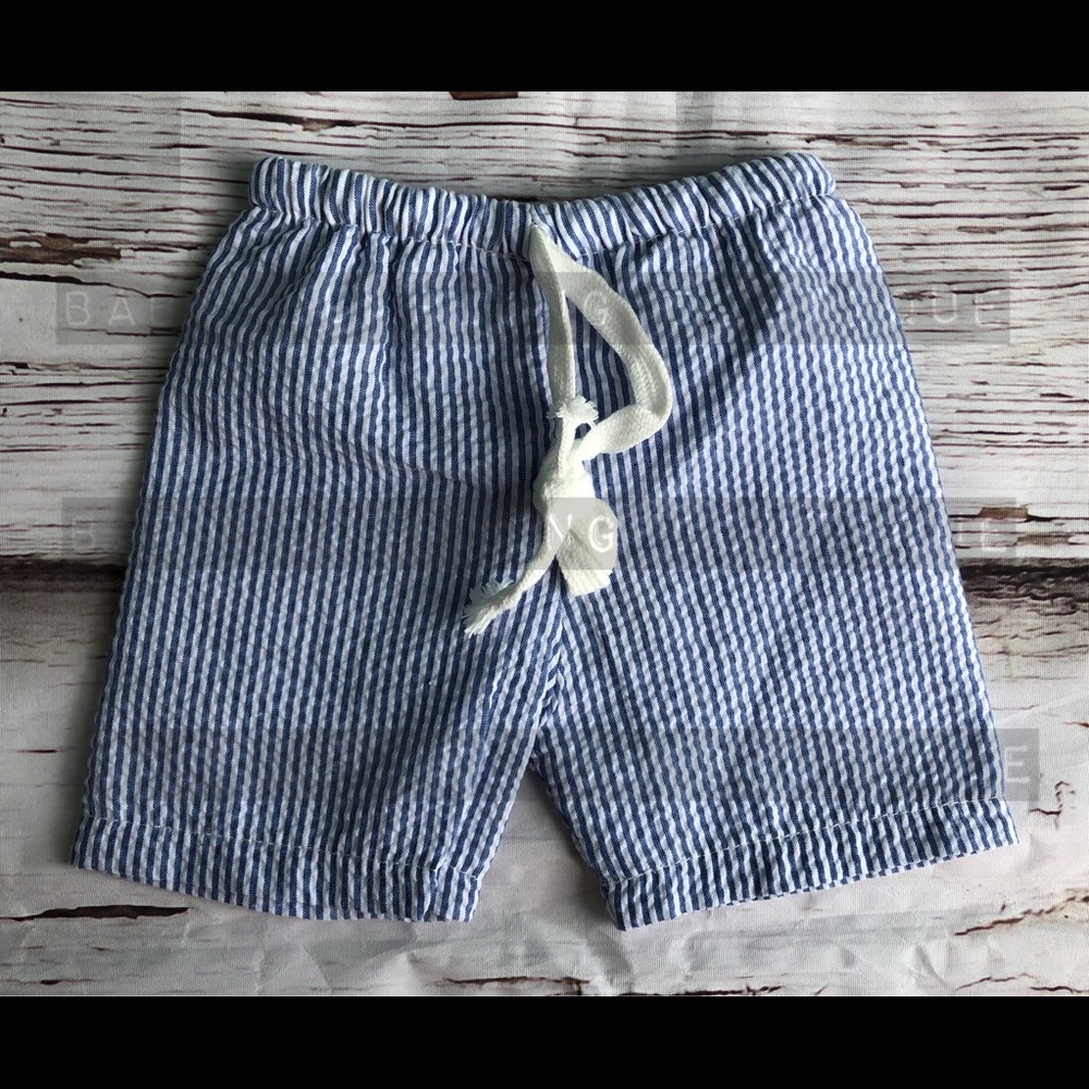 Boys seersucker swim trunks